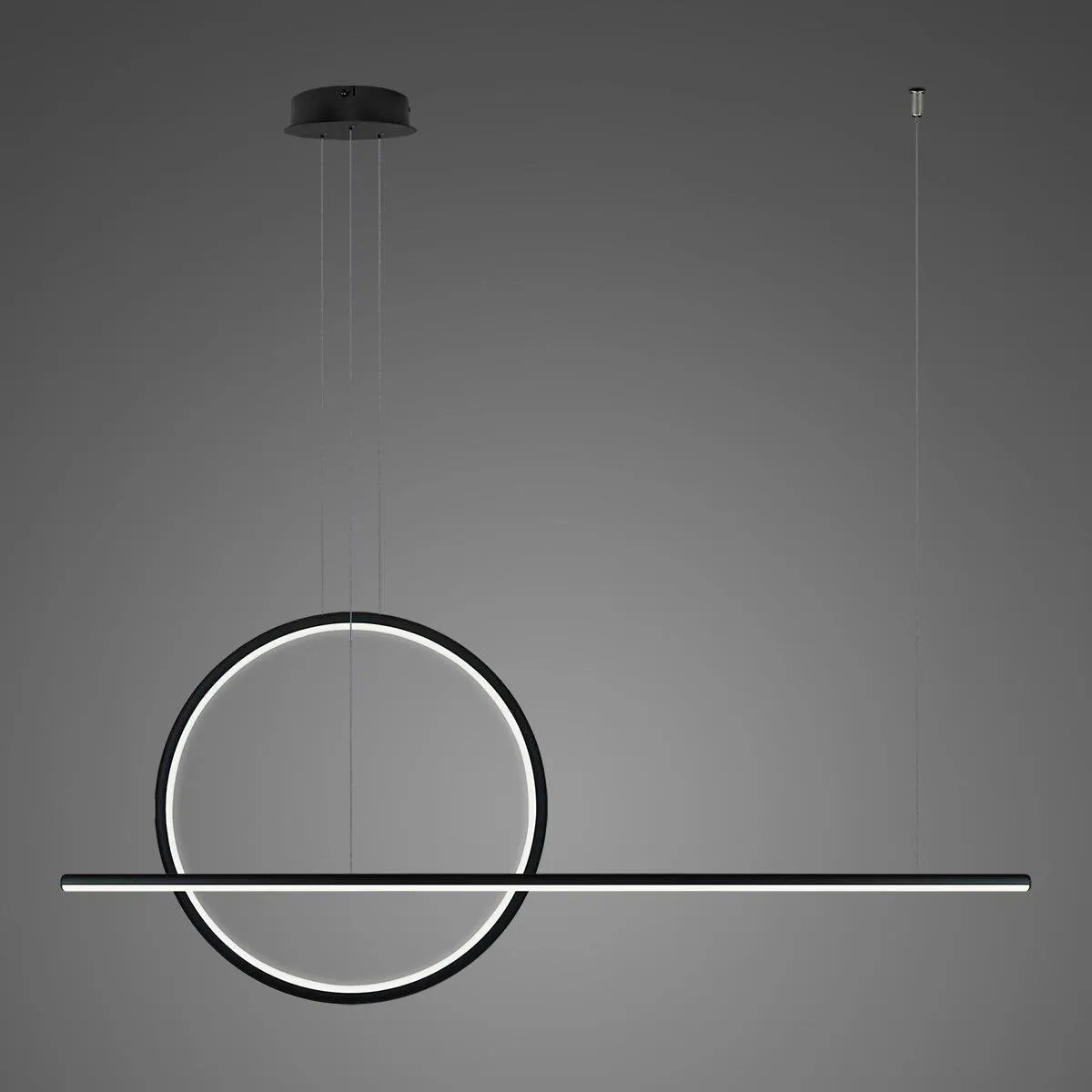 Lampa wisząca Linea No.2 B 60cm czarna 4k ściemnialna