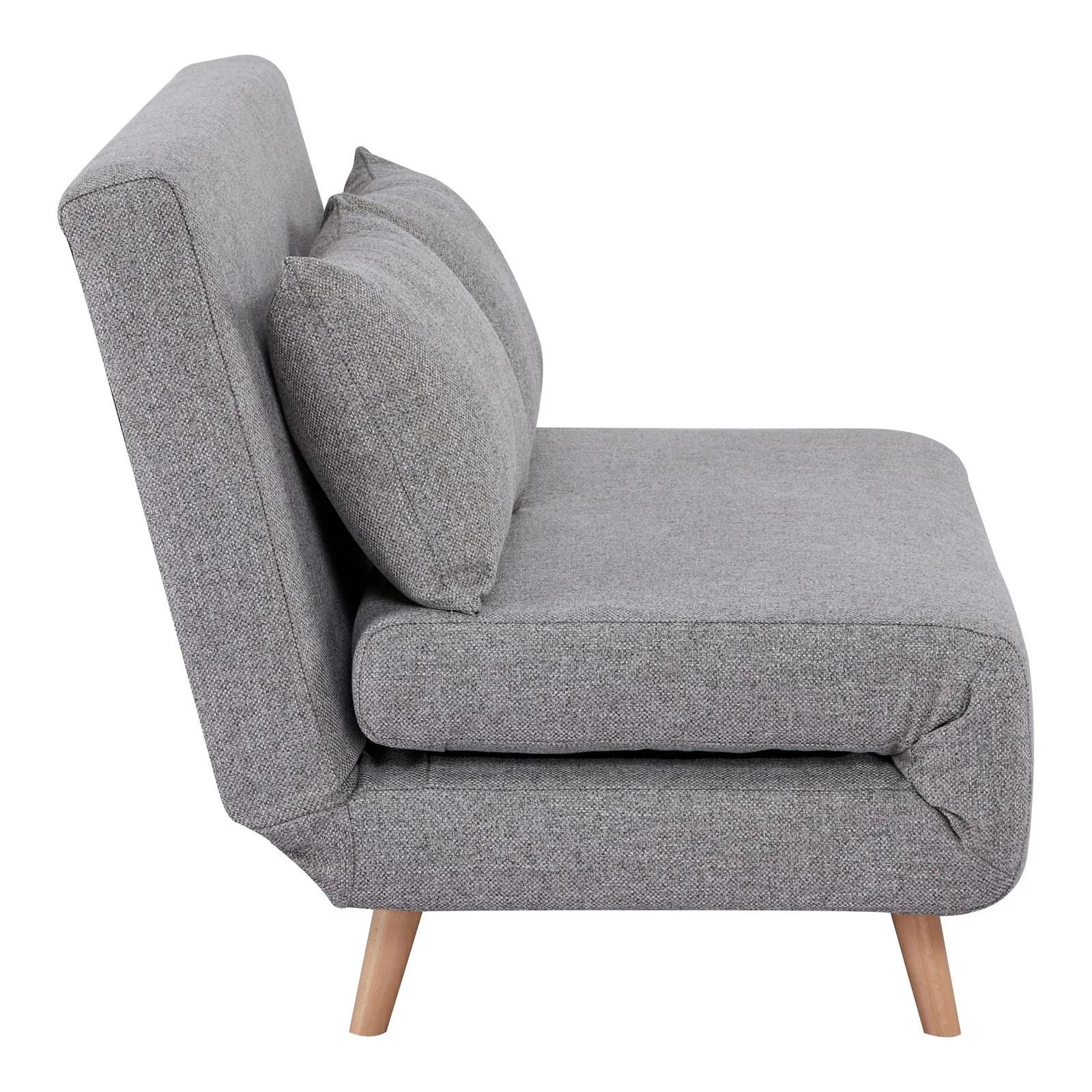 Sofa rozkładana Marlow 2 szara/ nogi naturalne - obrazek 3