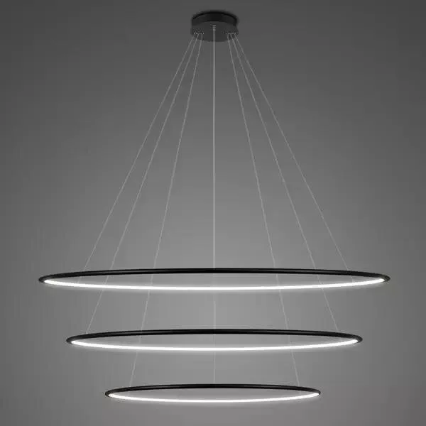 Lampa wisząca Ledowe Okręgi No.3 120cm 4k czarna