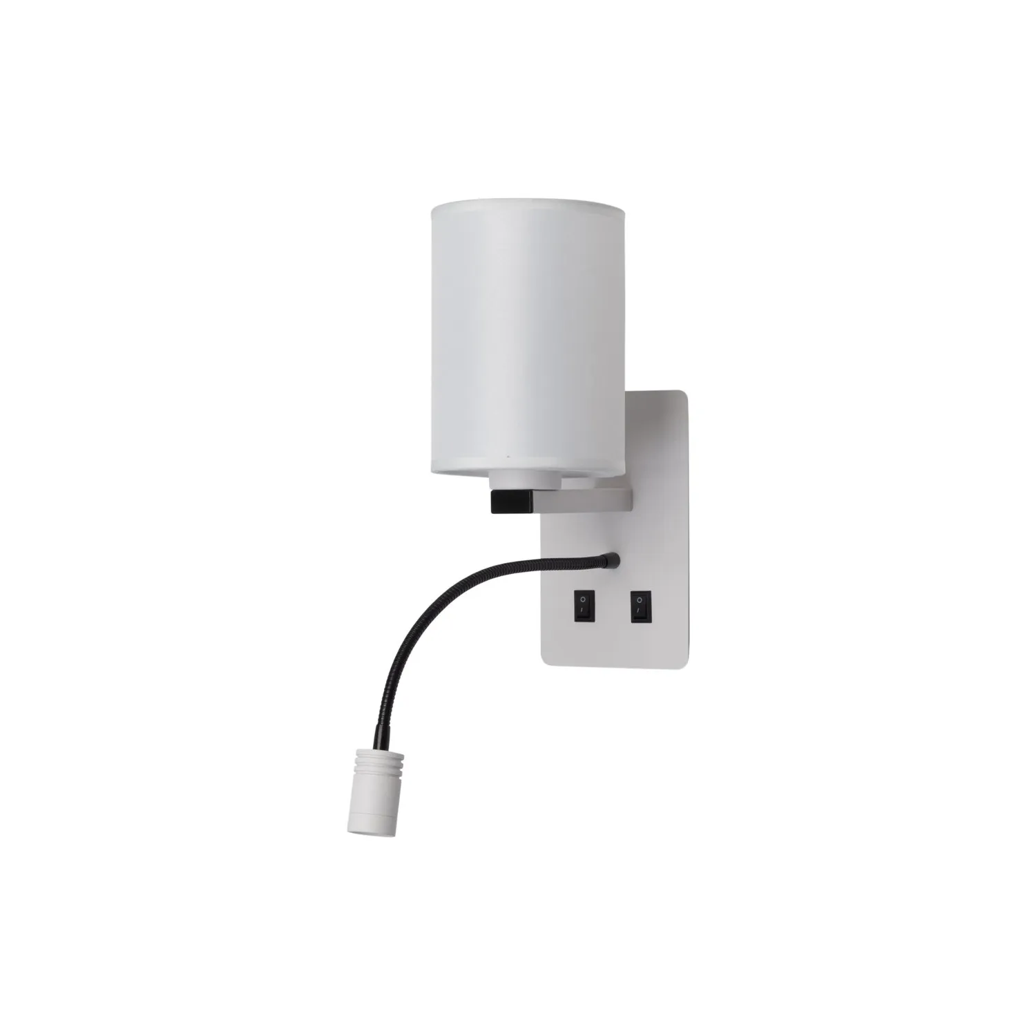 MAGNUM 3 LAMPA KINKIET PROSTOKĄTNY 1X40W E27+3W LED ABAŻUR OKRĄGŁY BIAŁY - obrazek 5