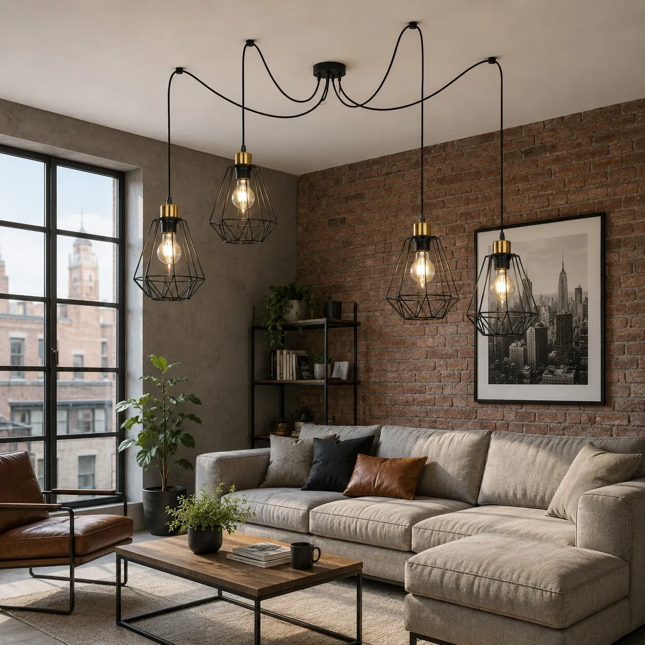 Primo p lampa wisząca czarny+złoty 4x60w e27 klosz czarny - obrazek 2