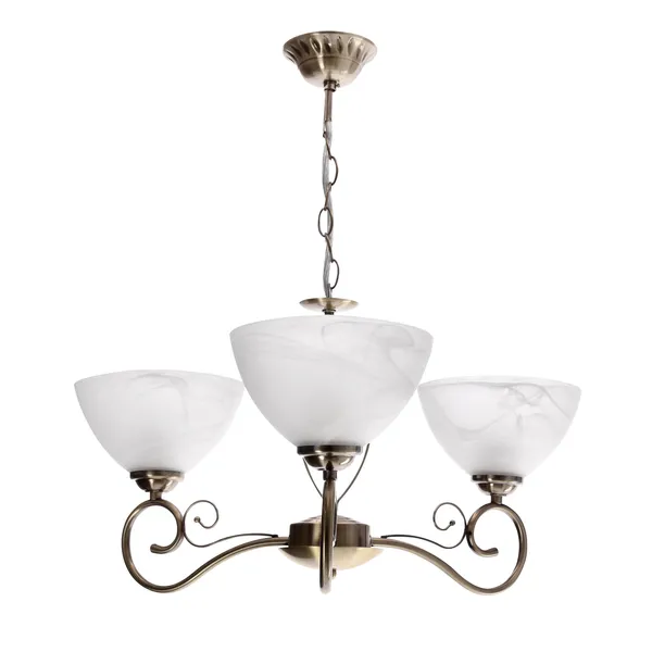 HORIZON lampa wisząca patynowy 3x40 E27 klosz biały