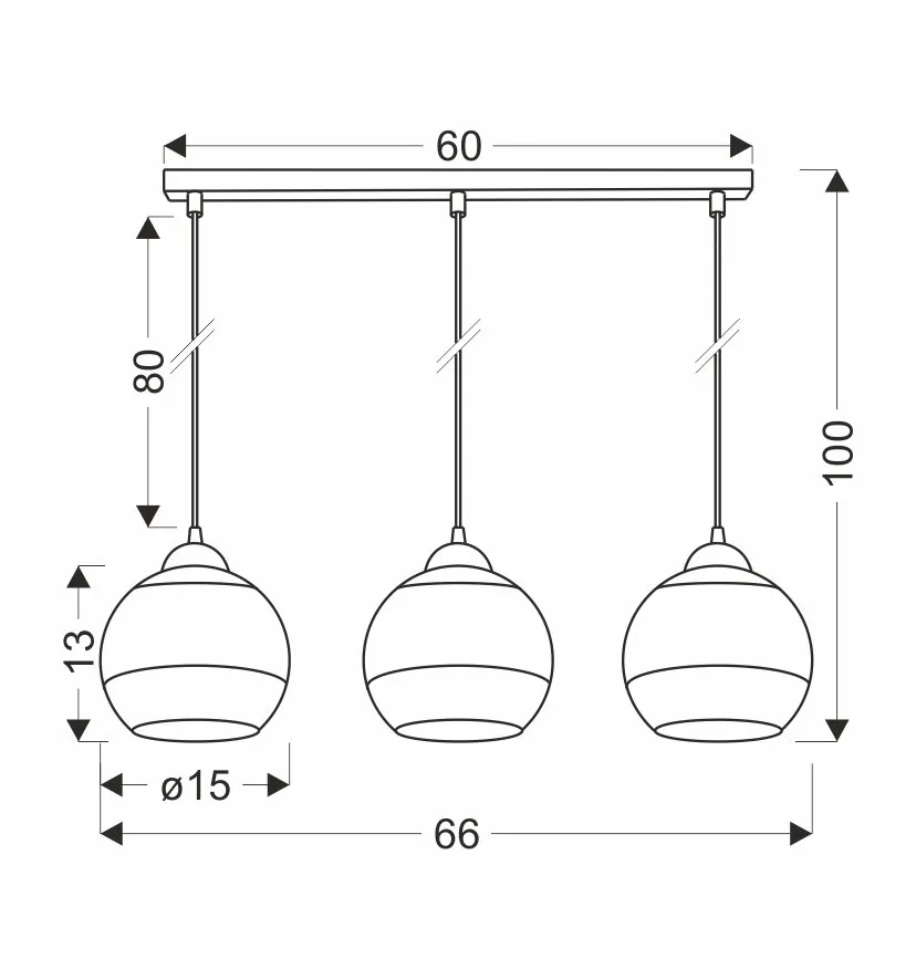 CONTESSA LAMPA WISZĄCA CZARNY 3X40 E27 KLOSZ ZŁOTY - obrazek 3