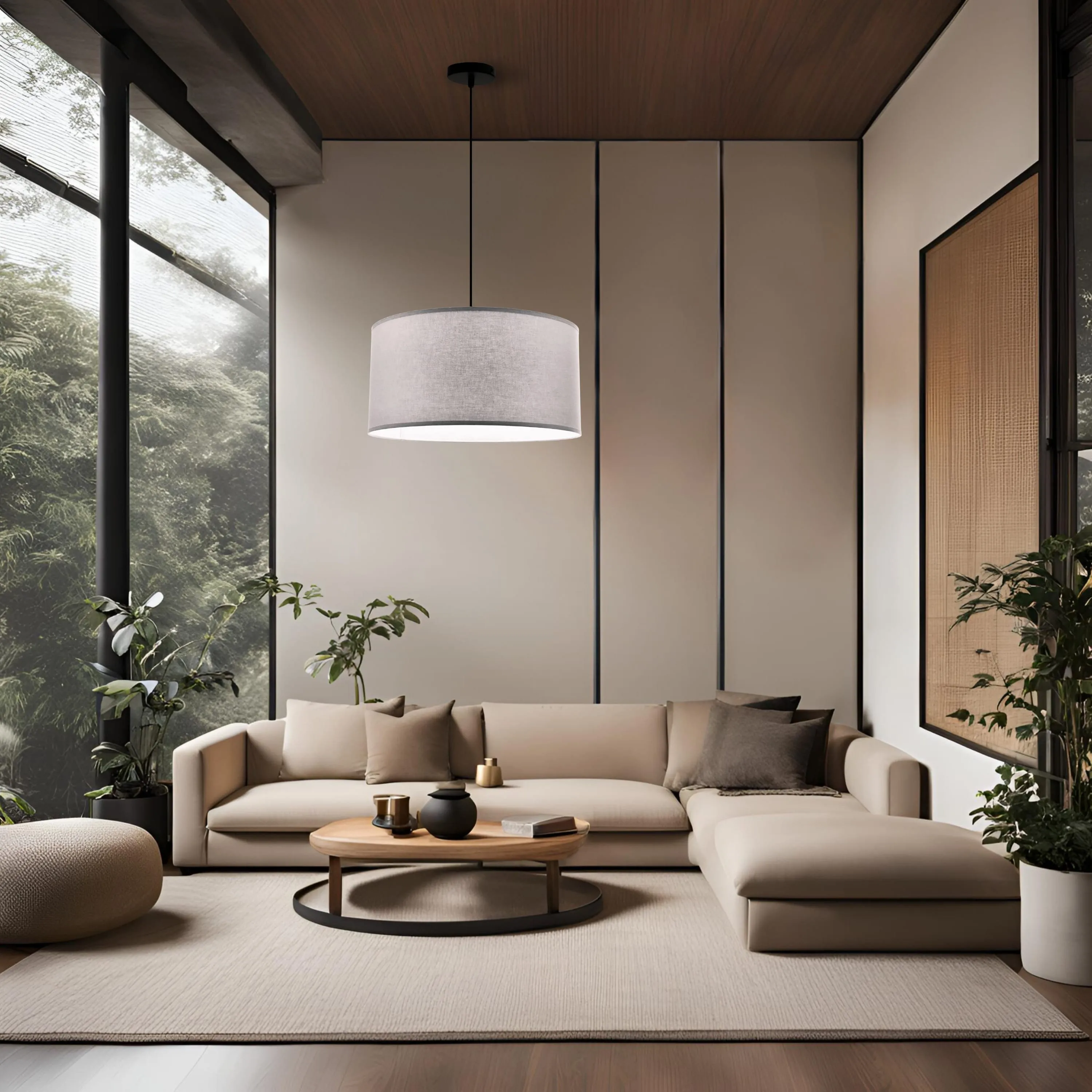 SHANTI lampa wisz¹ca czarny 1x40W E27 aba¿ur szary - obrazek 3