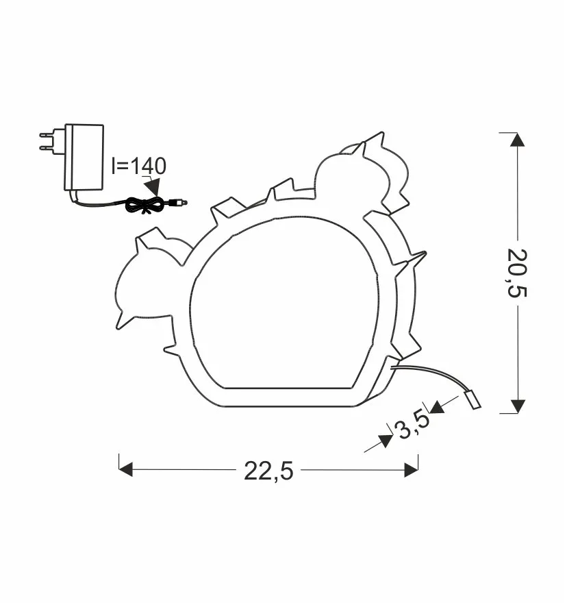 Cactus mały lampa stołowa 8w led 3000k iq kids zielony - obrazek 2