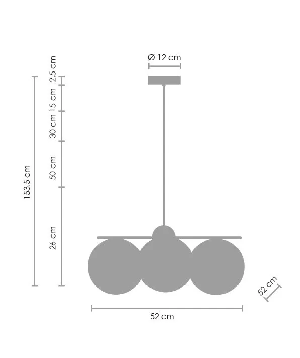 Lampa wisząca VENUS-3 mosiądz 60 cm - obrazek 6