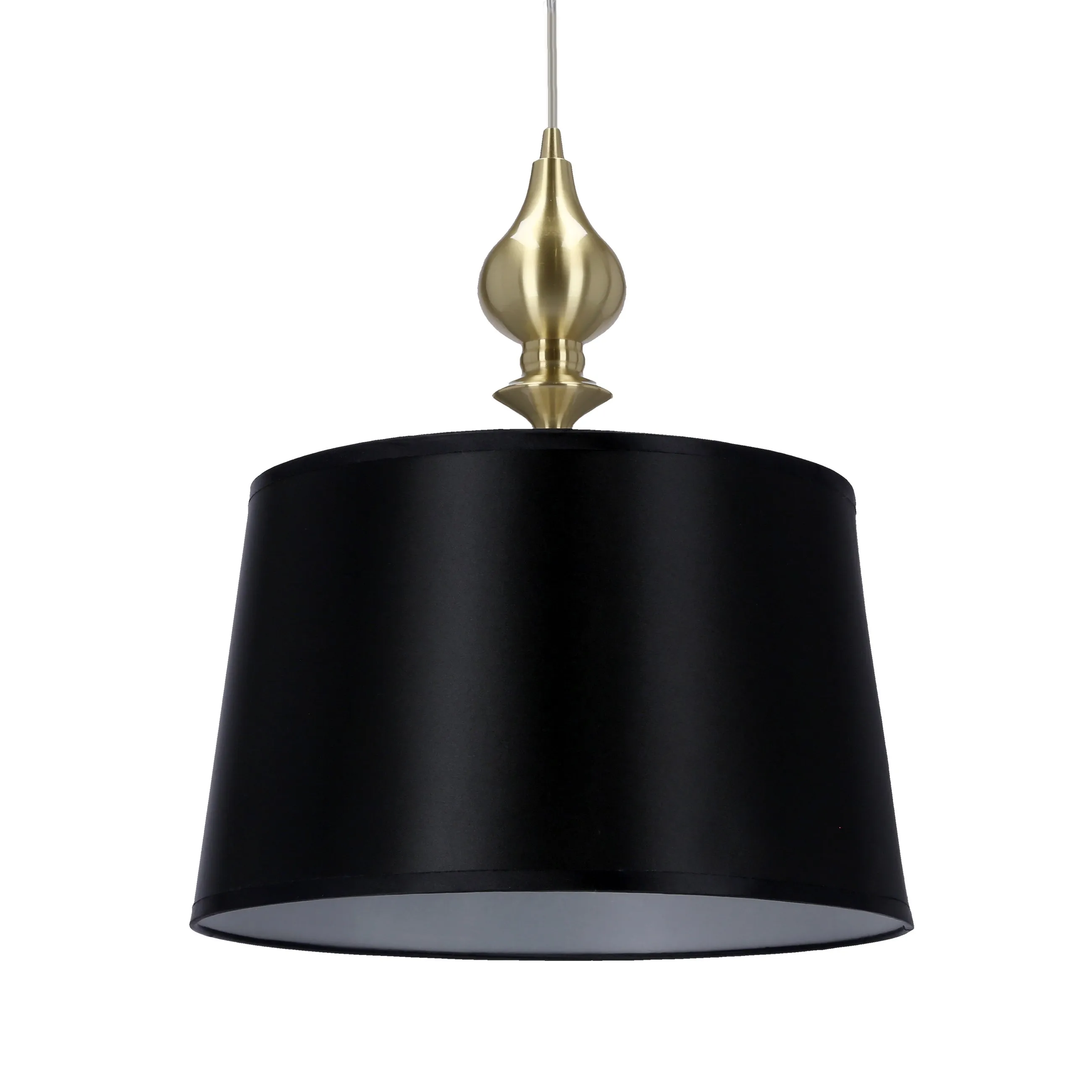 Prima gold lampa wisząca złoty satynowy 1x60w e27 abażur czarny - obrazek 2