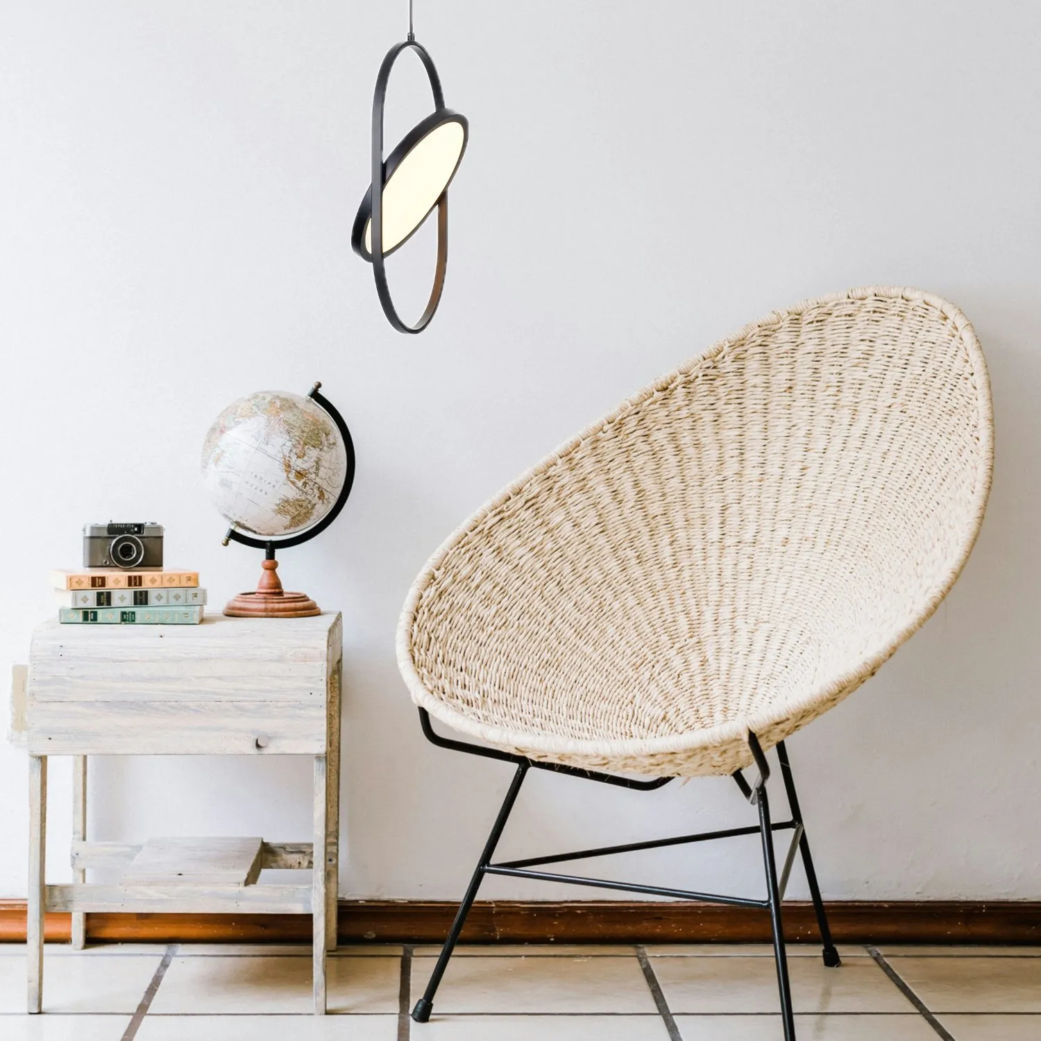Lampa wisząca ELIPSE L, 65 cm - LED, czarna nowoczesna - obrazek 4