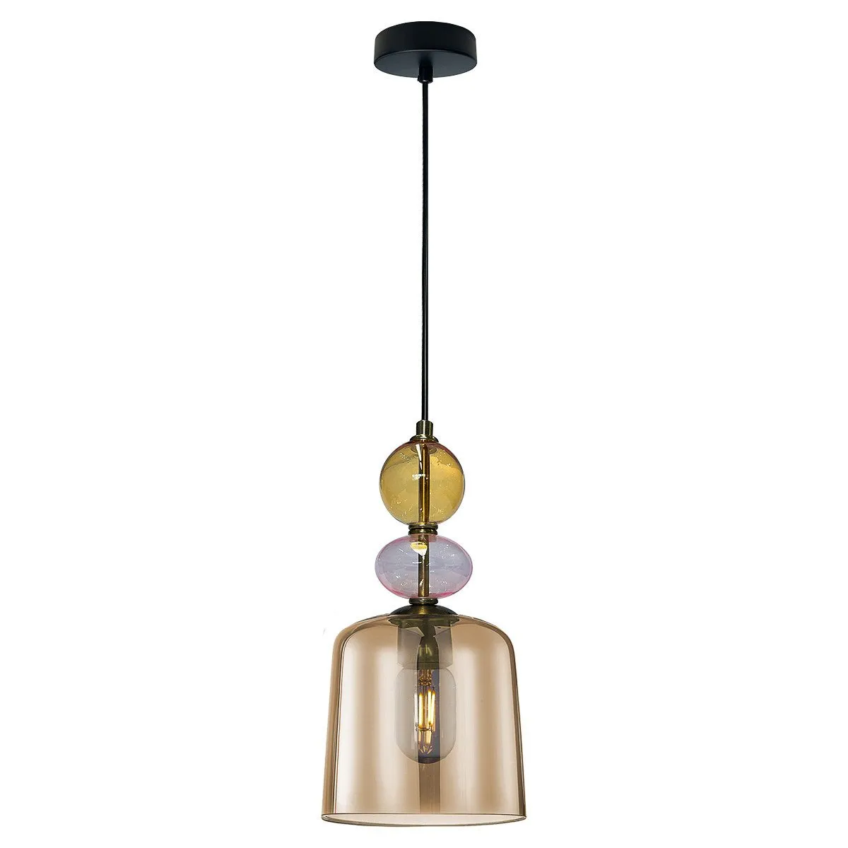 Lampa wisząca Tropea bursztynowa 1xE27