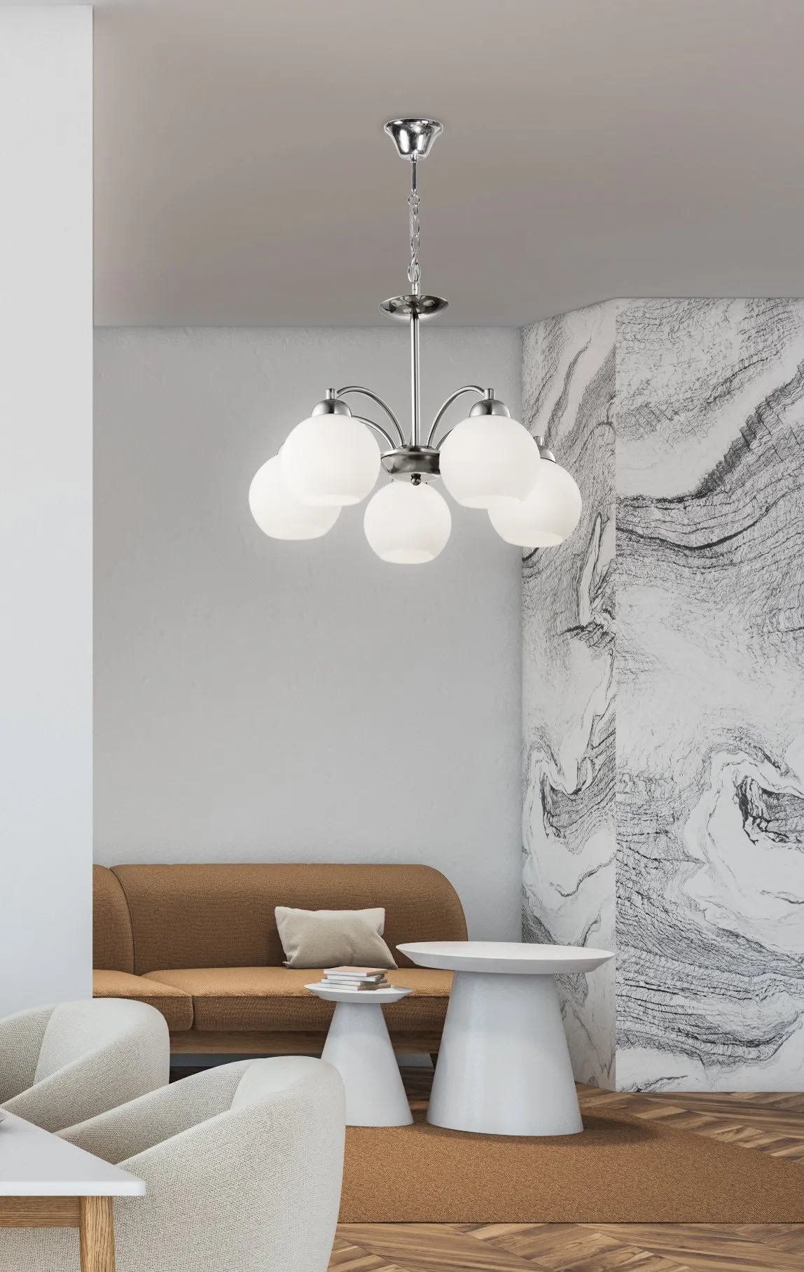 TOBAGO LAMPA WISZĄCA 5X60W E27 SATYNA - obrazek 4