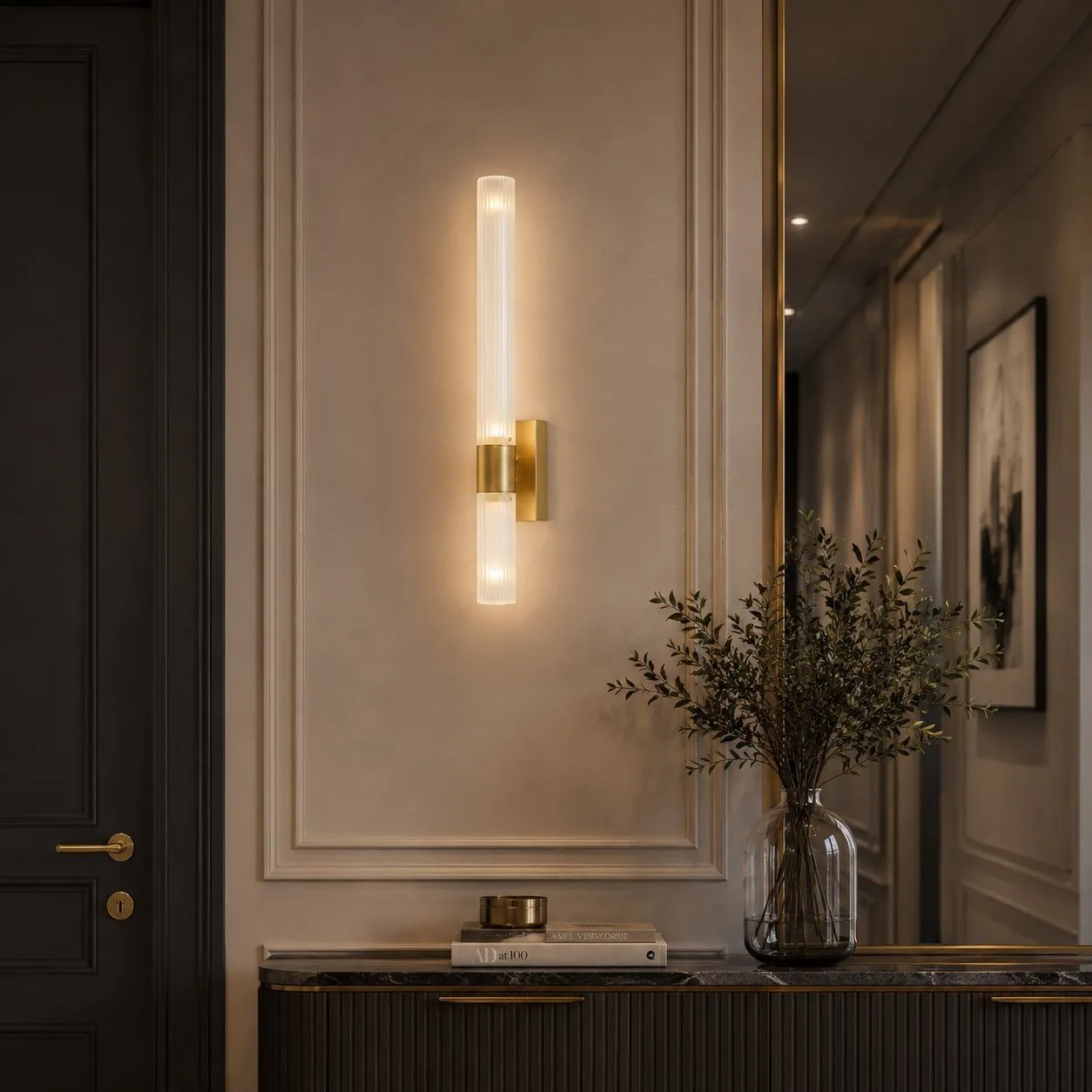 Lampa ścienna SOLO LED biało złota 60 cm - obrazek 4