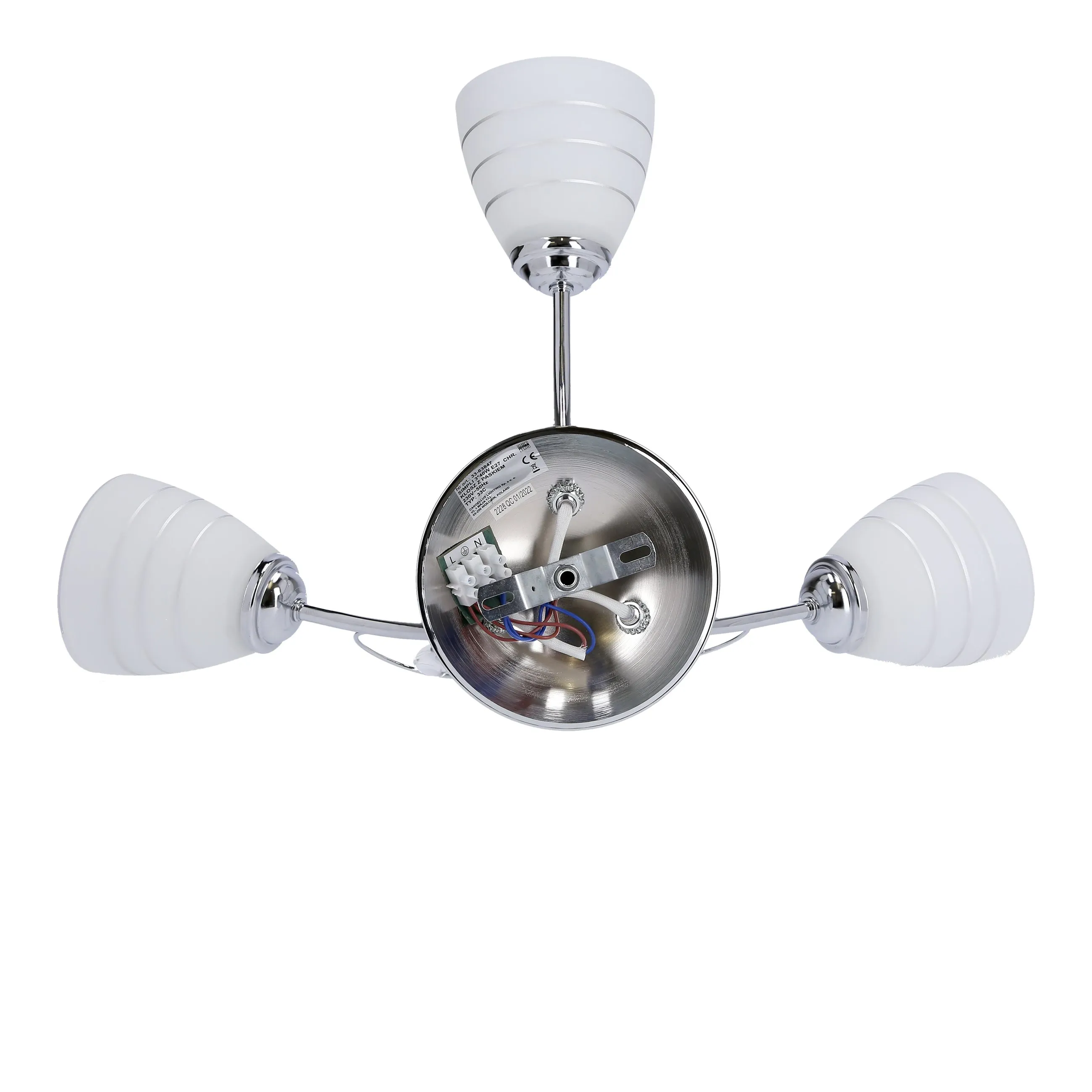 SIMPLI LAMPA WISZĄCA 3*40W E27 CHROM Z KRYSZTAŁKIEM+KLOSZ Z PASKIEM - obrazek 6
