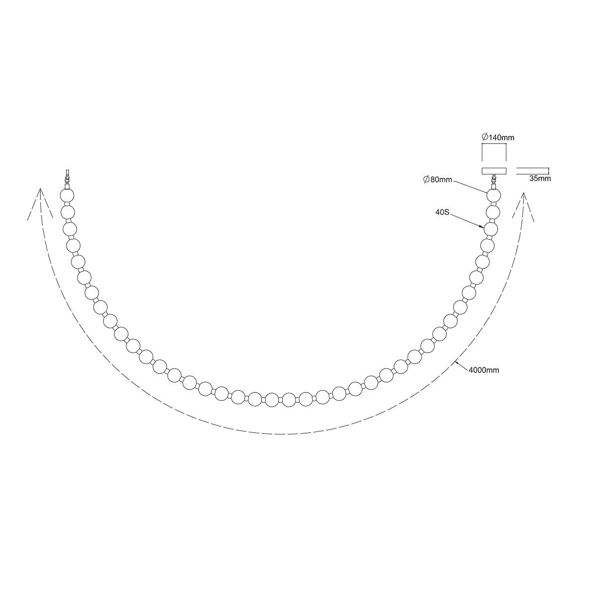 Lampa wisząca Dorado Rope 4 m złota LED CCT - obrazek 7