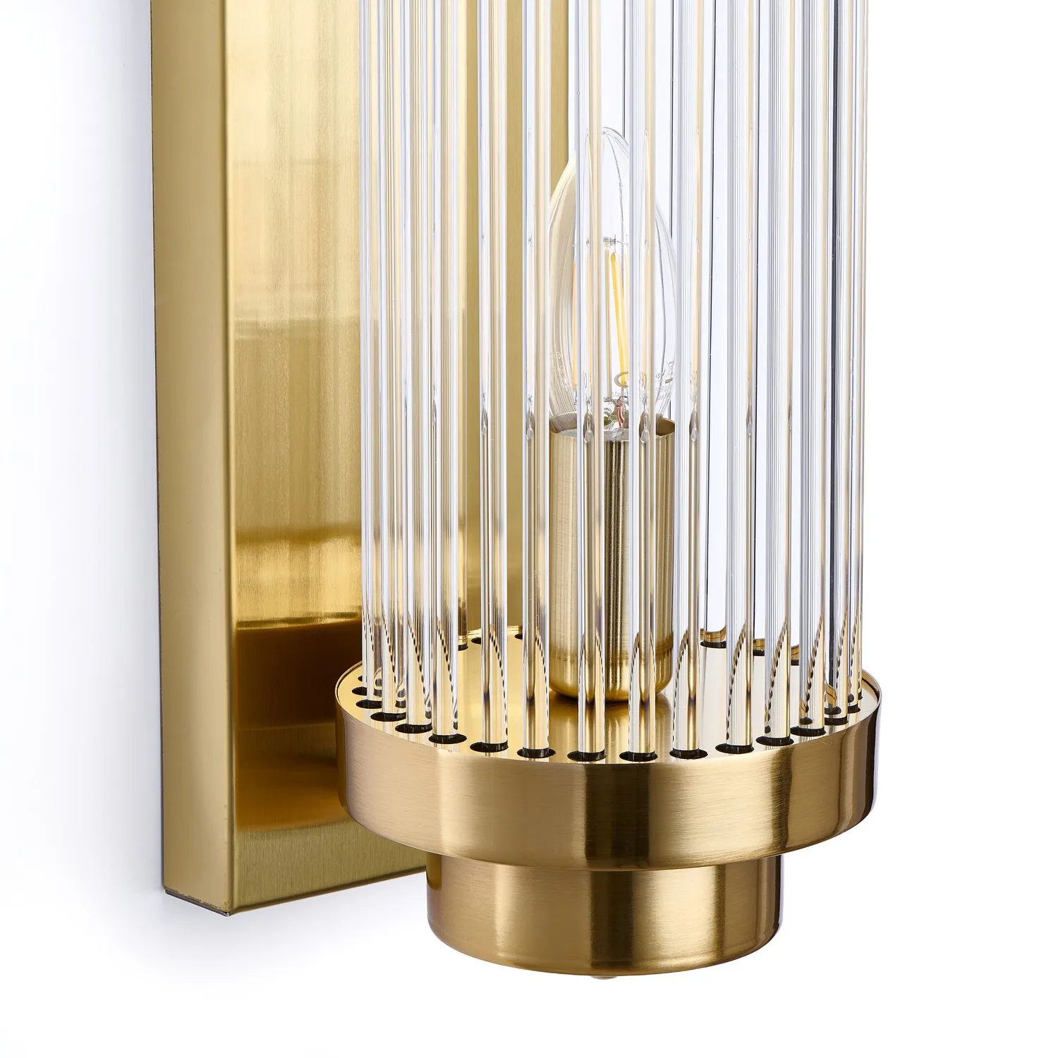 Lampa ścienna STELO 60 cm - kinkiet kryształowy LED, rama metalowa, złoty - obrazek 7