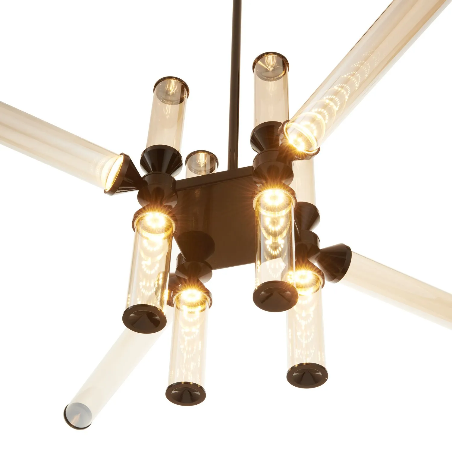 Lampa wisząca QUADRO-12 LED bursztynowe szklane klosze - obrazek 12