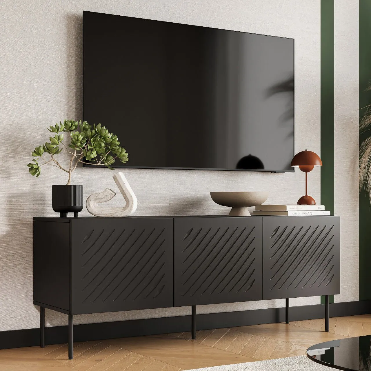 Komoda RTV CASSIE 150 czarny mat - obrazek 4