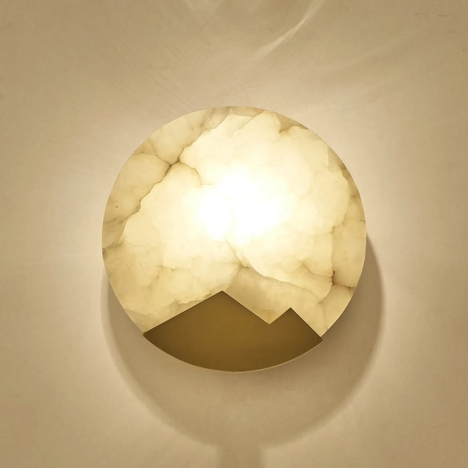 Lampa ścienna MARMO biały marmur i mosiądz 20cm - obrazek 3
