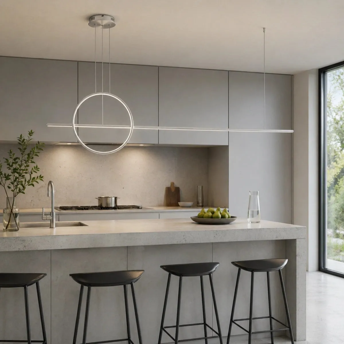 Lampa wisząca Linea No.2 40cm 4k srebrna ściemnialna - obrazek 2