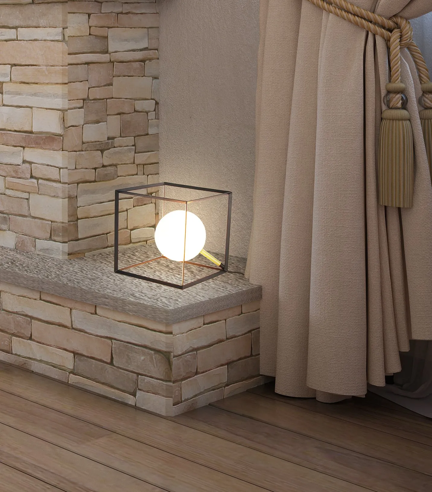 LAMPA STOŁOWA WEERT 1 CZARNY ZŁOTY 20x20x20 - obrazek 2