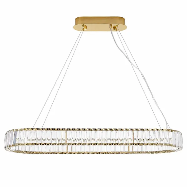 Lampa wisząca ADONIS 100 cm - żyrandol złoty z kryształami