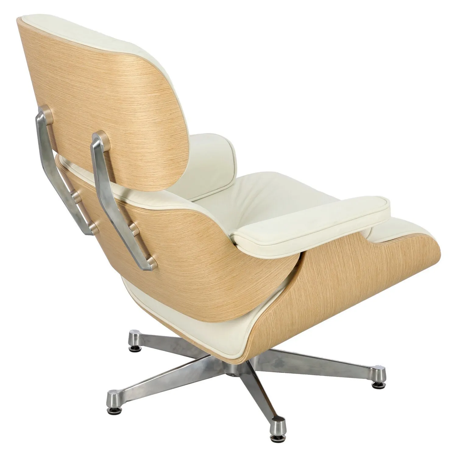 Fotel Vip biały/natural oak/srebrna baza - obrazek 5