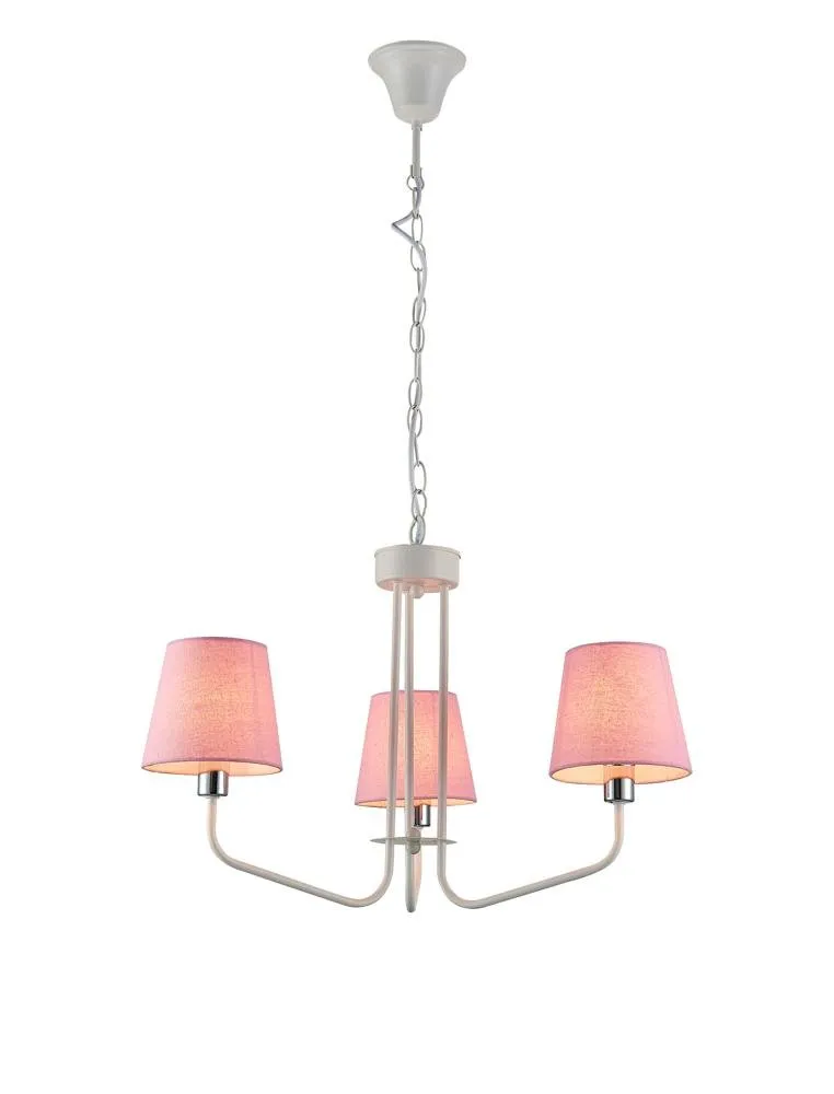 LAMPA WISZĄCA YORK 3 BIAŁY RÓŻOWY