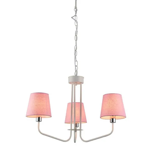LAMPA WISZĄCA YORK 3 BIAŁY RÓŻOWY