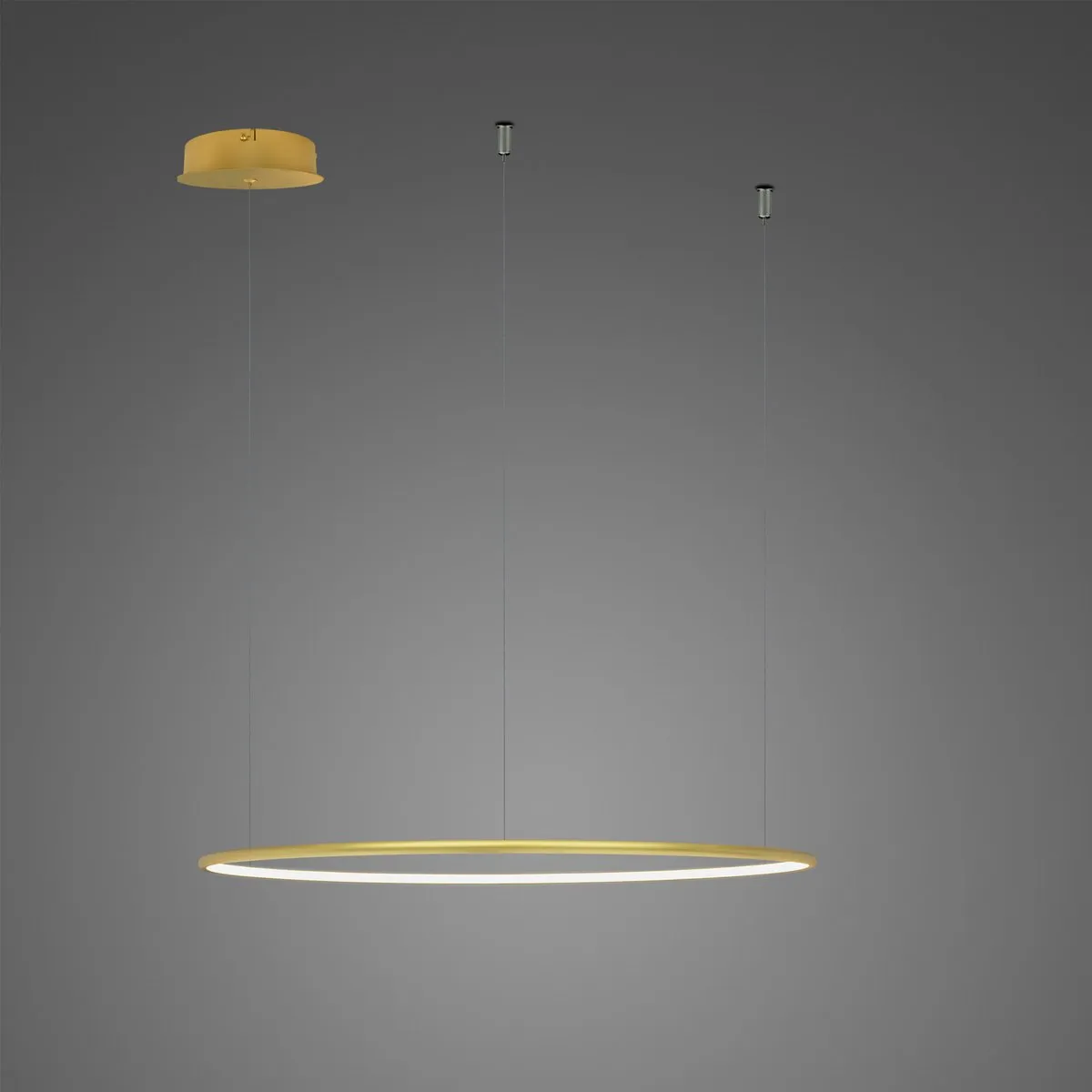 Lampa wisząca Ledowe Okręgi No.1 60cm 3k złota ściemnialna pająk