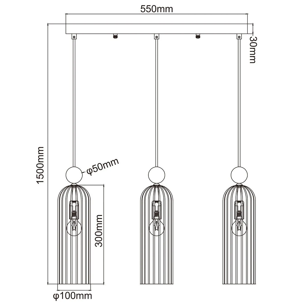 Lampa wisząca Piega 3 smoked 3xE14 - obrazek 8