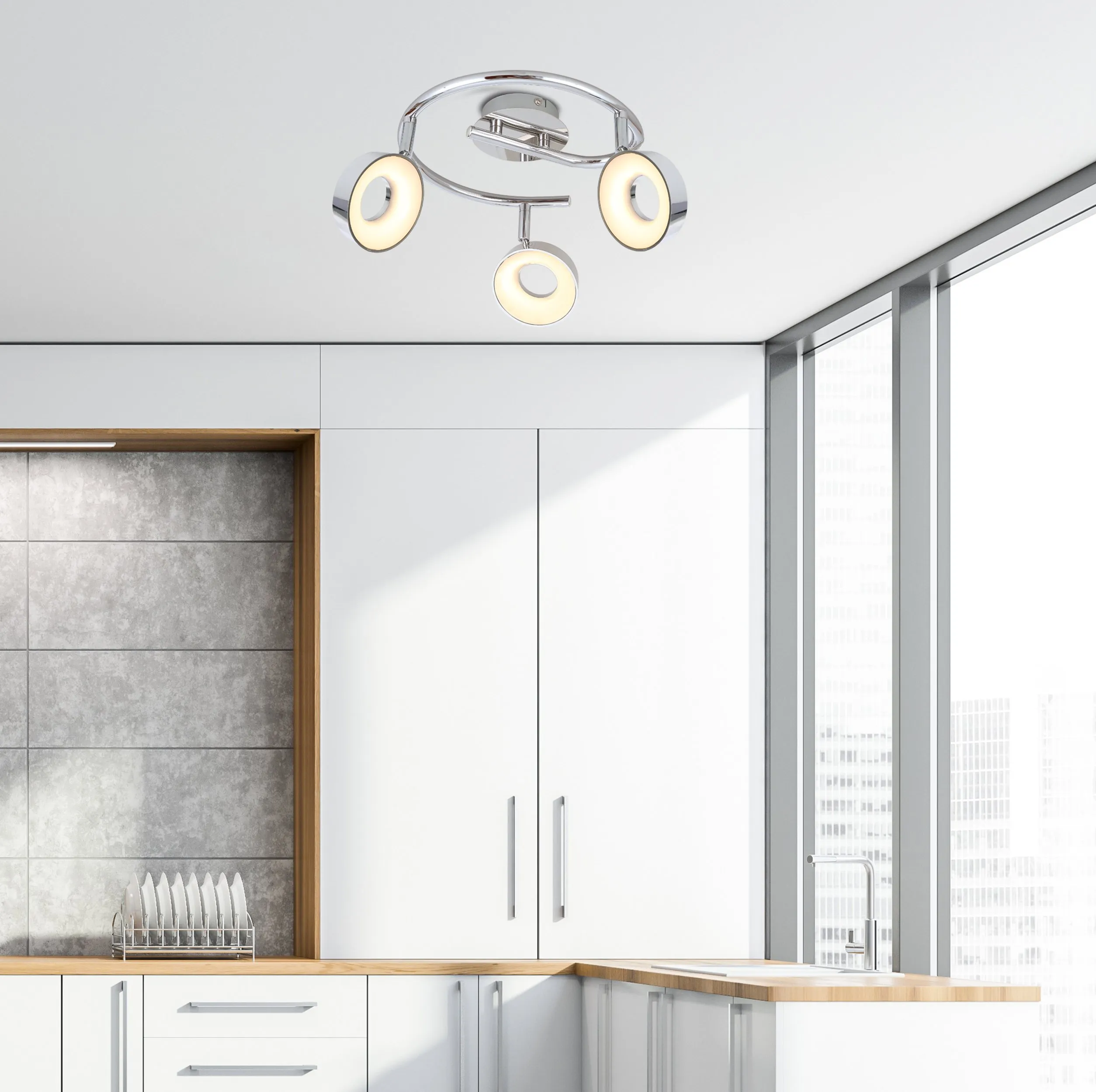 ISLA LAMPA SUFITOWA SPIRALA 3X4W LED CHROM 3000K - obrazek 2